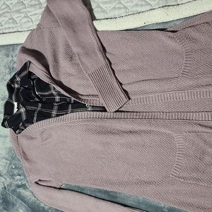 Long sleeve cardigan with pockets & black shirt. Maurices. Size small